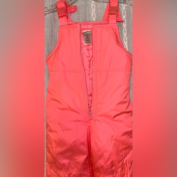 Carter’s pink/peach snow overall pants. Sz 4T - Picture 3 of 11